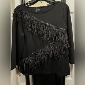 Women’s top with feathers